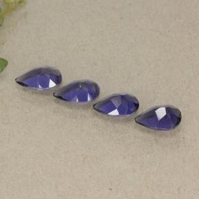 Iolite naturale viola da 1,26 ct, taglio a pera, VS