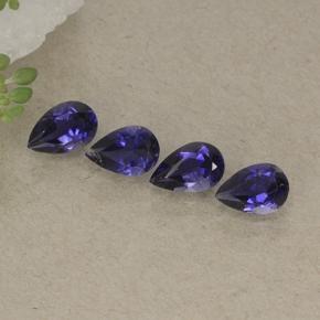 Iolite naturale viola da 1,41 ct, taglio a pera, VS