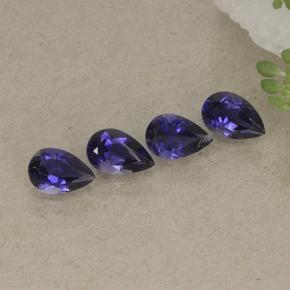 Iolite naturale viola da 1,41 ct, taglio a pera, VS