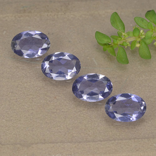 Iolite naturale viola da 1,23 ct, taglio ovale, VVS-VS