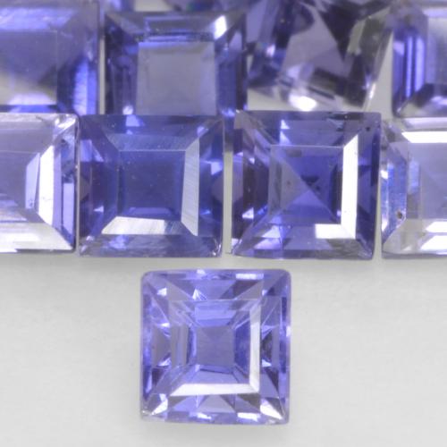 Iolite Intenso Viola Blu naturale da 0.15 ct, Quadrato, VS
