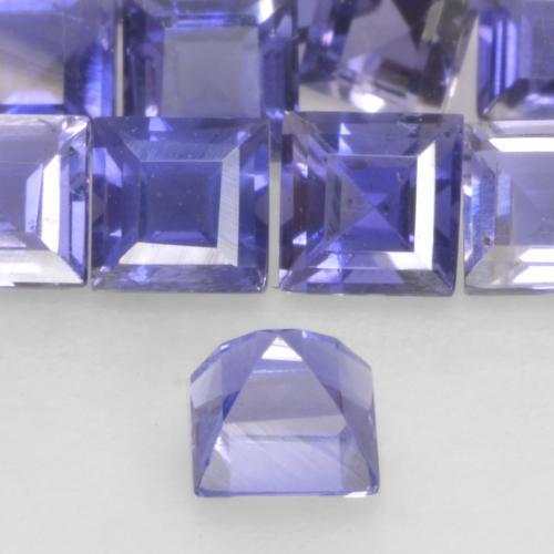 Iolite Intenso Viola Blu naturale da 0.15 ct, Quadrato, VS