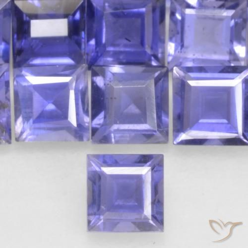 Iolite Intenso Viola Blu naturale da 0.13 ct, Quadrato, VS