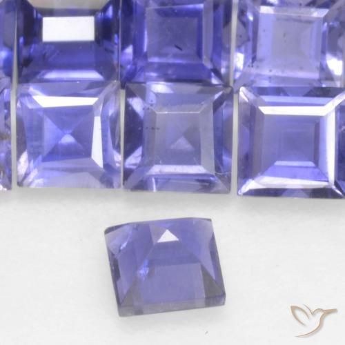 Iolite Intenso Viola Blu naturale da 0.13 ct, Quadrato, VS