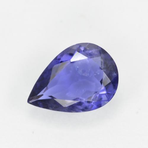 Iolite Viola Blu naturale da 0.49 ct, Forma a pera, VS-SI