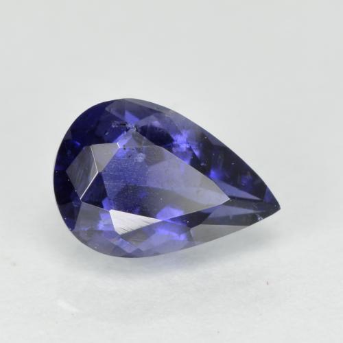 Iolite Viola Blu naturale da 0.56 ct, Forma a pera, VS