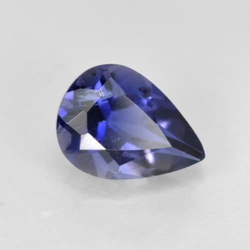 Iolite Viola Blu naturale da 0.62 ct, Forma a pera, VS