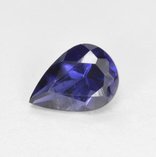 Iolite naturale blu da 0,60 ct, taglio a pera, VS-SI