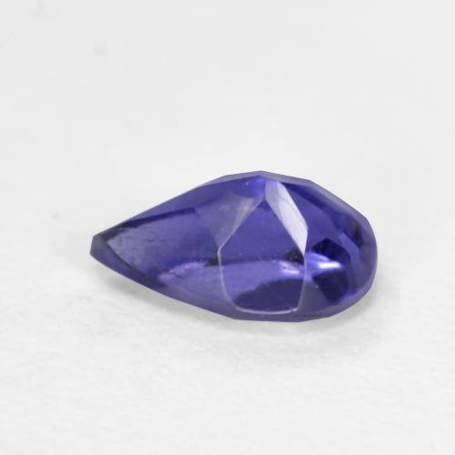 Iolite Blu scuro naturale da 0.55 ct, Forma a pera, VS-SI