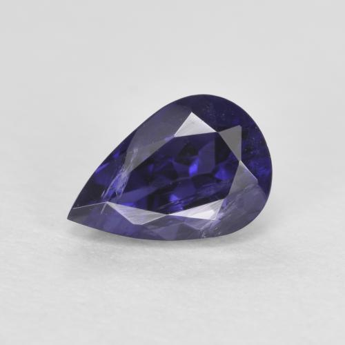 Iolite naturale blu da 0,64 ct, taglio a pera, VS-SI