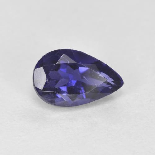 Iolite Blu scuro naturale da 0.49 ct, Forma a pera, VS-SI