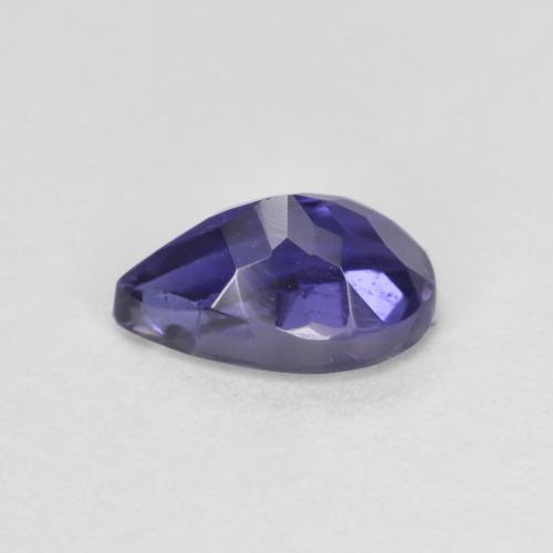 Iolite Blu scuro naturale da 0.49 ct, Forma a pera, VS-SI