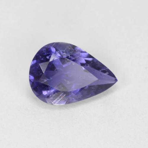 Iolite naturale blu da 0,51 ct, taglio a pera, VS-SI