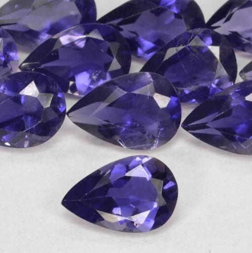Iolite Viola scuro naturale da 0.37 ct, Forma a pera, VS-SI