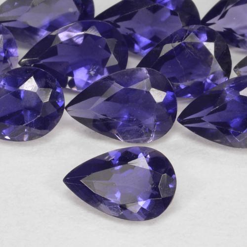 Iolite Viola scuro naturale da 0.37 ct, Forma a pera, VS-SI