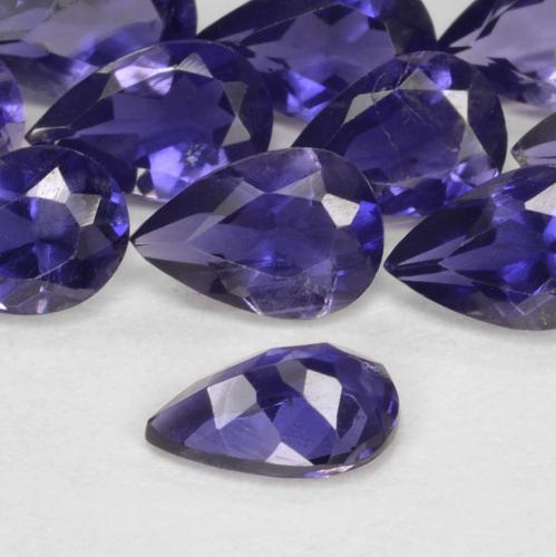 Iolite Viola scuro naturale da 0.37 ct, Forma a pera, VS-SI