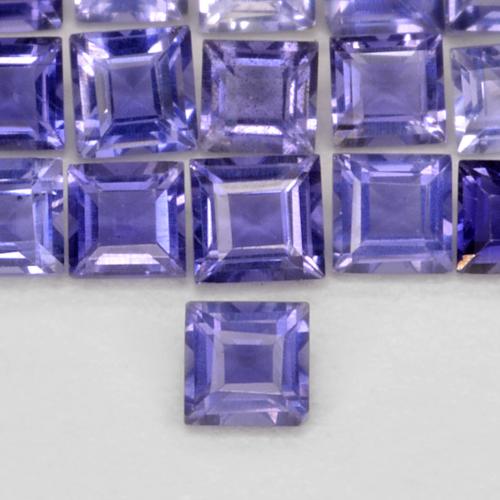 Iolite Viola bluastro scuro naturale da 0.05 ct, Quadrato, VS
