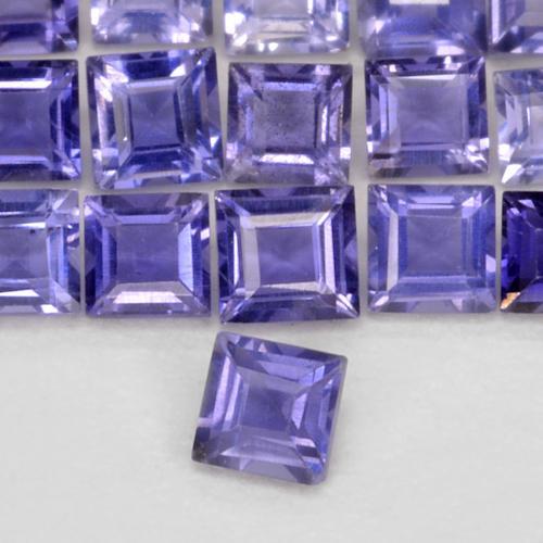 Iolite Viola bluastro scuro naturale da 0.05 ct, Quadrato, VS
