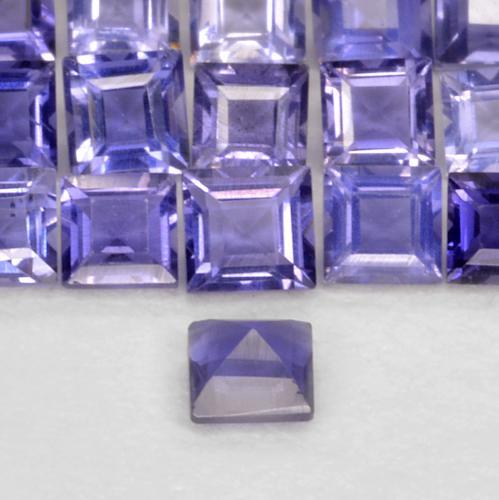 Iolite Viola bluastro scuro naturale da 0.05 ct, Quadrato, VS