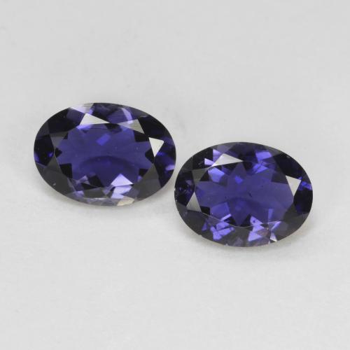Gemme di Iolite Viola bluastro scuro naturale da 1.18 ct, Taglio ovale, VS-SI