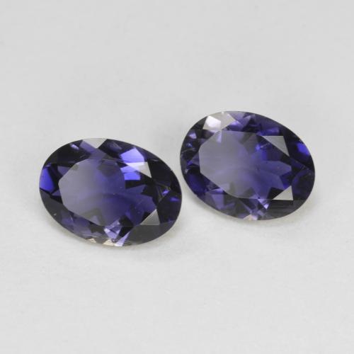 Gemme di Iolite Viola bluastro scuro naturale da 1.18 ct, Taglio ovale, VS-SI