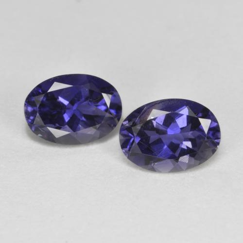Gemme di Iolite Melanzane Viola naturale da 1.37 ct, Taglio ovale, VS-SI