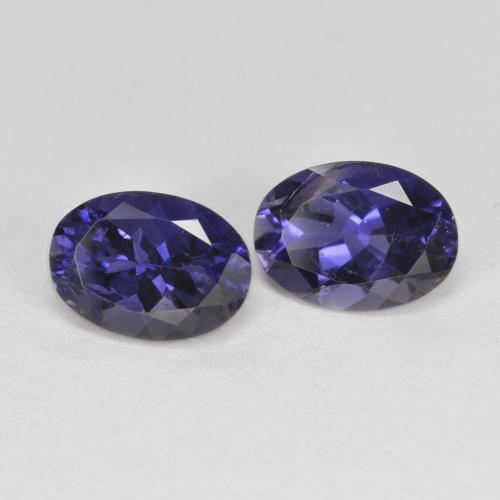 Gemme di Iolite Melanzane Viola naturale da 1.37 ct, Taglio ovale, VS-SI