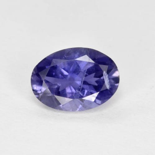 Iolite Viola bluastro scuro naturale da 0.64 ct, Taglio ovale, VS-SI