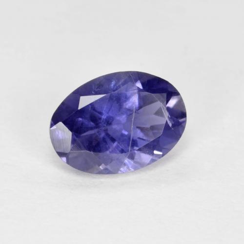 Iolite Viola bluastro scuro naturale da 0.64 ct, Taglio ovale, VS-SI
