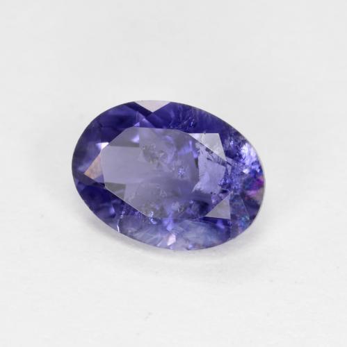 Iolite Viola bluastro scuro naturale da 0.67 ct, Taglio ovale, VS-SI
