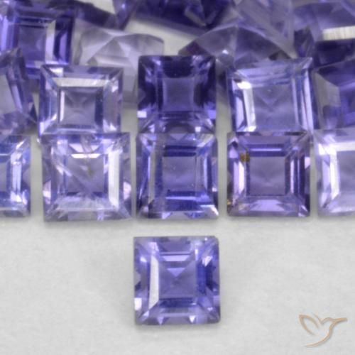 0.08ct Naturale Viola Intenso Iolite, Quadrato, VS