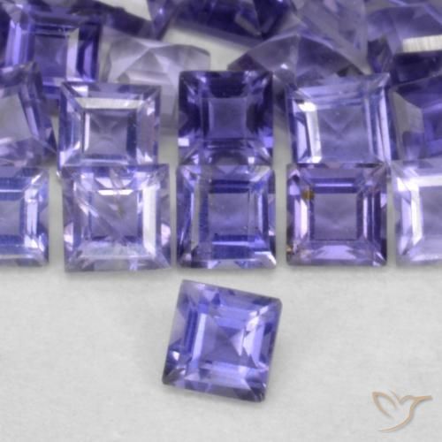 Iolite Viola Intenso naturale da 0.08 ct, Quadrato, VS