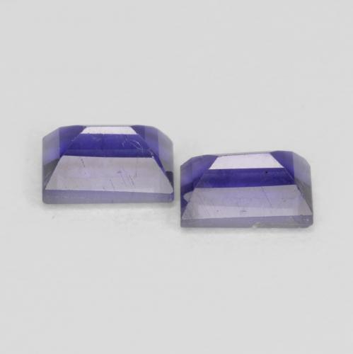 Iolite naturale viola da 0,70 ct, baguette, VS-SI
