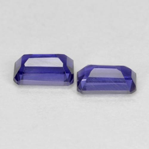 Iolite naturale viola da 0,51 ct, taglio smeraldo, VS-SI