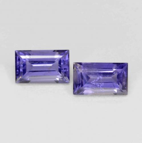 Gemme di Iolite Viola scuro naturale da 0.59 ct, Taglio a baguette, VS-SI