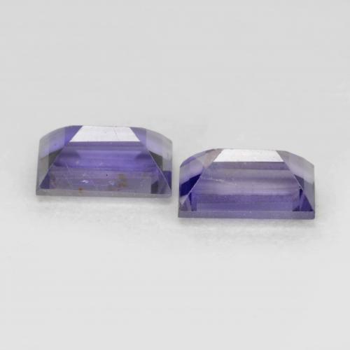Gemme di Iolite Viola scuro naturale da 0.59 ct, Taglio a baguette, VS-SI