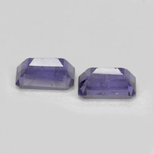 Iolite naturale viola da 0,58 ct, taglio smeraldo, VS-SI