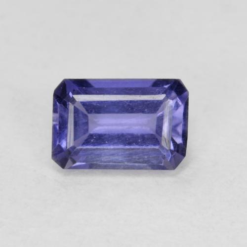 Iolite naturale viola da 0,56 ct, taglio smeraldo, VS