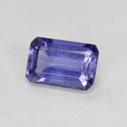 Iolite naturale viola da 0,56 ct, taglio smeraldo, VS