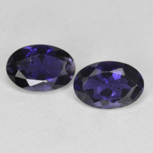 Gemme di Iolite Viola scuro naturale da 0.73 ct, Taglio ovale, VS-SI