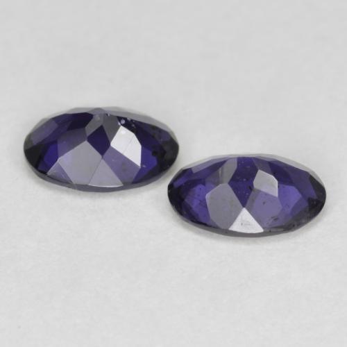 Gemme di Iolite Viola scuro naturale da 0.73 ct, Taglio ovale, VS-SI