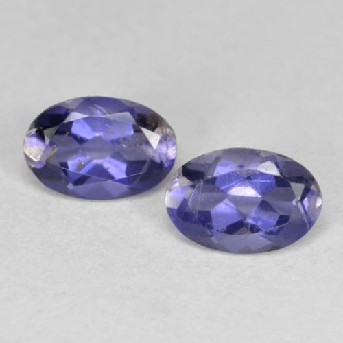 Gemme di Iolite Viola bluastro scuro naturale da 0.76 ct, Taglio ovale, VS-SI