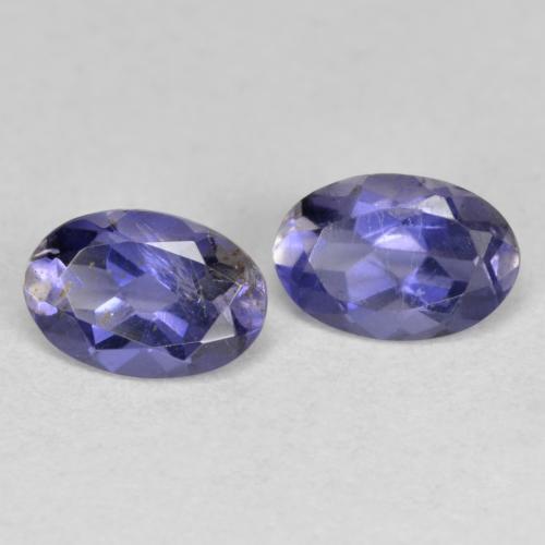 Gemme di Iolite Viola bluastro scuro naturale da 0.76 ct, Taglio ovale, VS-SI
