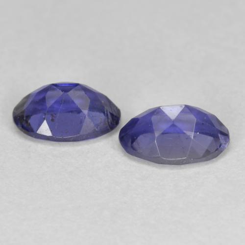 Gemme di Iolite Viola bluastro scuro naturale da 0.76 ct, Taglio ovale, VS-SI