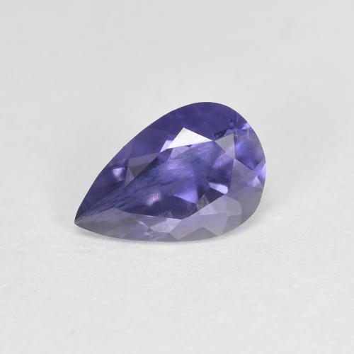 Iolite porpora intenso naturale da 0,50 ct, taglio a pera, VS-SI