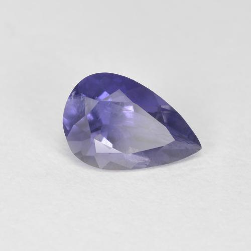 Iolite porpora intenso naturale da 0,50 ct, taglio a pera, VS-SI
