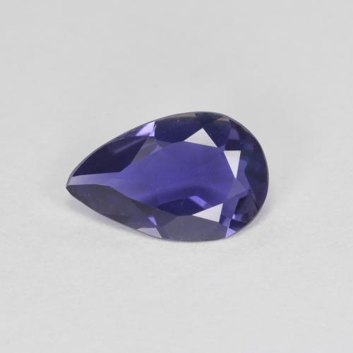 Iolite Viola scuro naturale da 0.60 ct, Forma a pera, VVS-VS