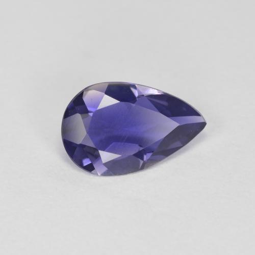 Iolite Viola scuro naturale da 0.60 ct, Forma a pera, VVS-VS