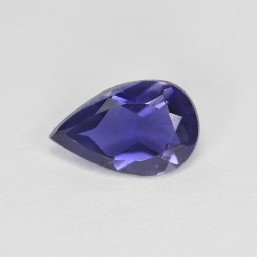 Iolite Viola bluastro scuro naturale da 0.80 ct, Forma a pera, VVS-VS