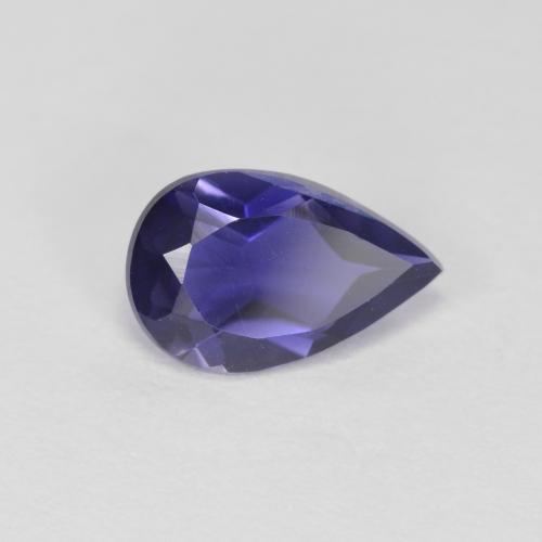 Iolite Viola bluastro scuro naturale da 0.80 ct, Forma a pera, VVS-VS
